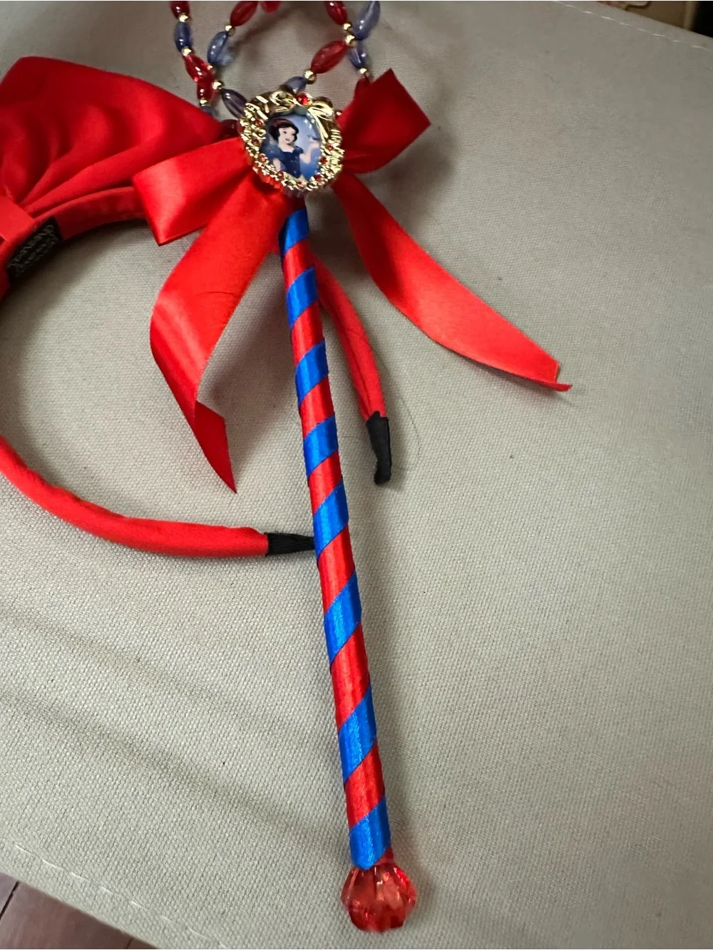 Snow White Princess Wand with Red Bow headband